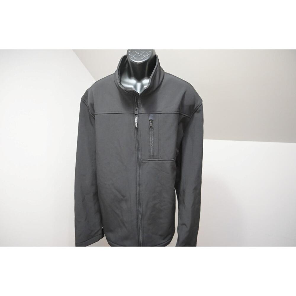 Calvin Klein Black Fleece Softshell Jacket Winter Fall Full Zip Mens Size 3XL‎